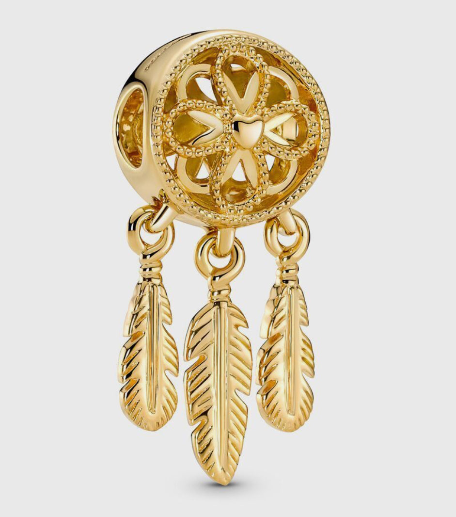 Gold Dream Catcher Charm