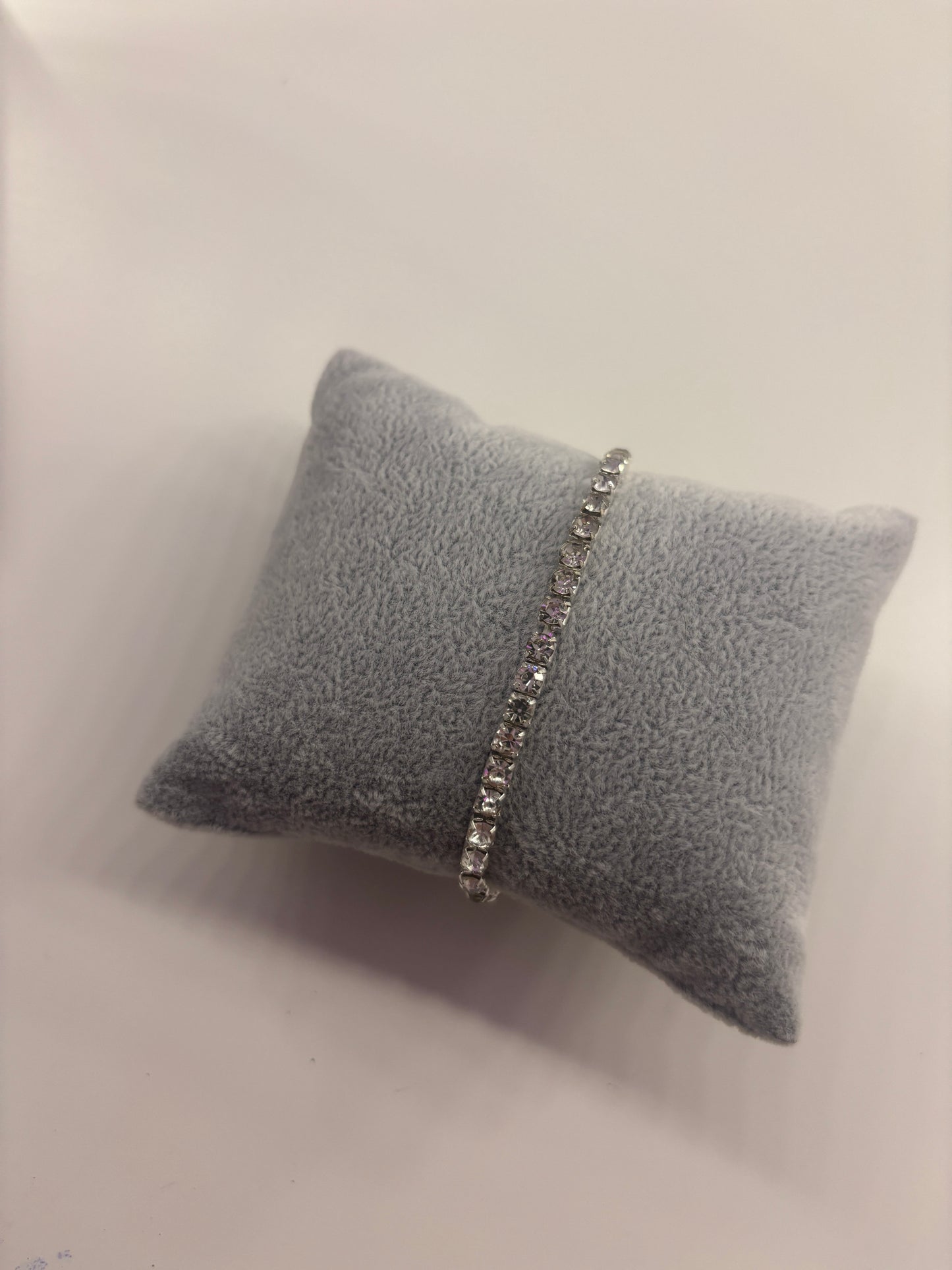 Silver stretchy tennis bracelet