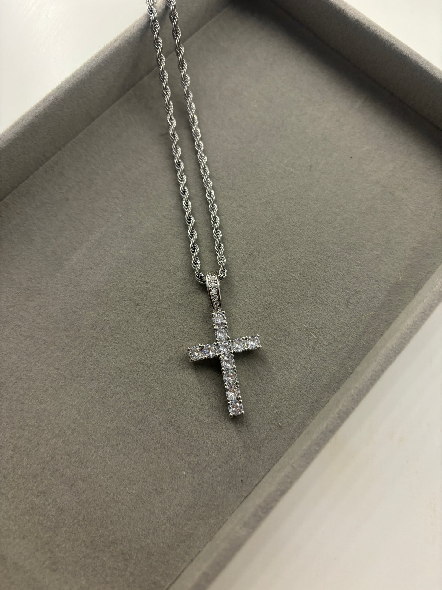 icy cross necklace