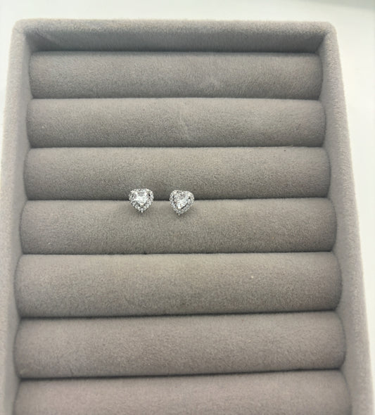 silver heart earrings