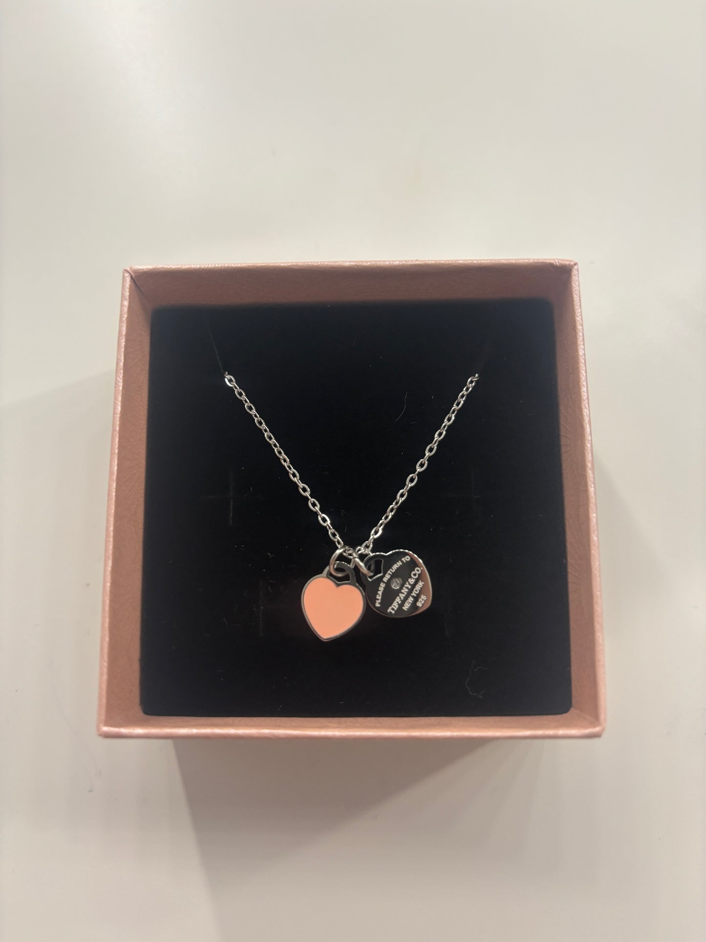 T&co pink heart necklace