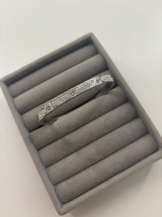 silver diamanté bangle