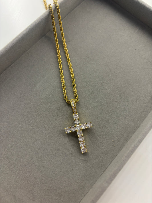 icy cross necklace