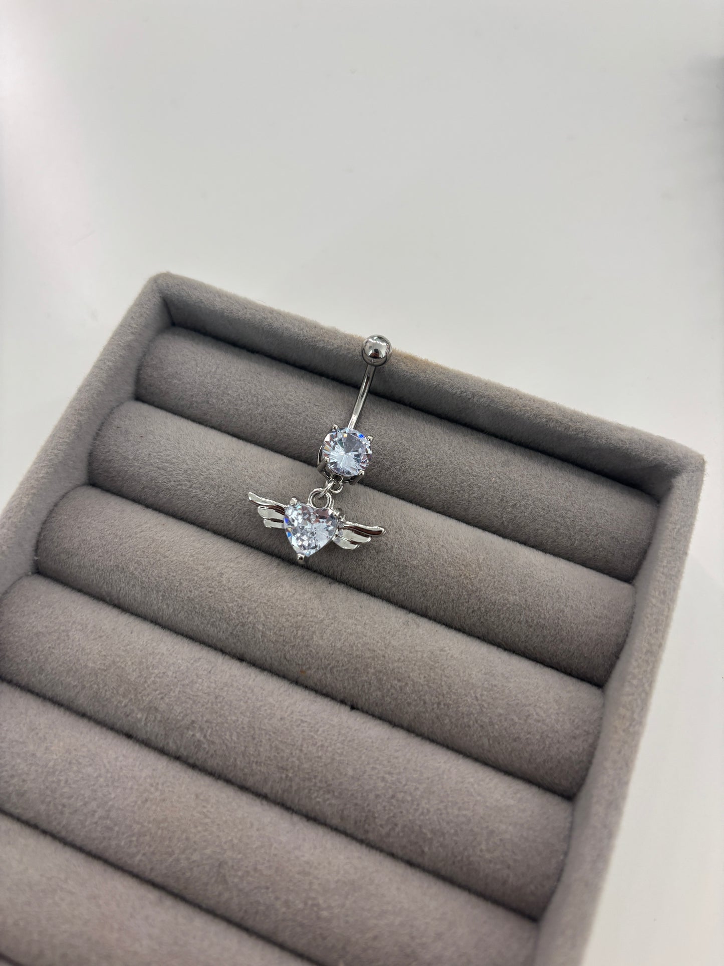 Silver angel belly bar