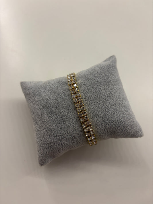 Double gold tennis bracelet